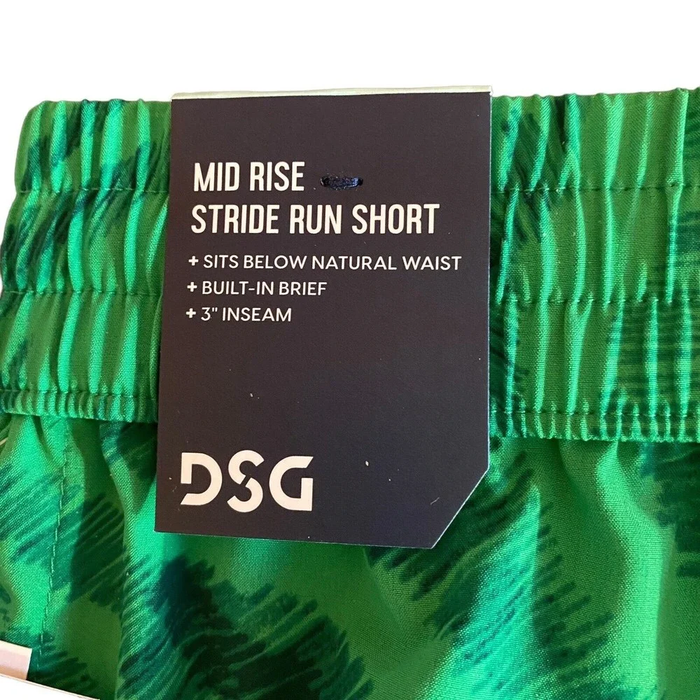 DSG Performance Mid-Rise Stride Run Short 3” Inseam “Trippy Zebra Green” Sz 2XL